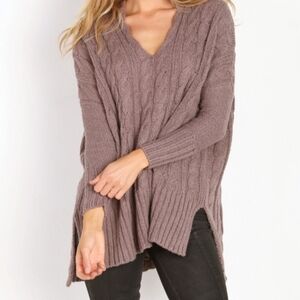 Free People Easy V sweater 100% cotton brown size medium